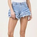 Denim Ruffle Shorts Photo 1