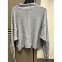 Free People  Wool Blend Mock Neck Light Grey Crop Sweater M final price Photo 2