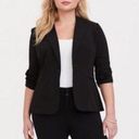 Torrid  Blazer Size 3X Ruched Sleeves Curvy Plus Size Black Career Business Work Photo 1