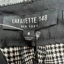 Lafayette 148  Dalton Pants Womens Size 8 Black White Houndstooth Plaid Wide Leg Photo 12