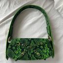 The Row Manc Embossed Leather Green Croc Shoulder Bag Photo 1