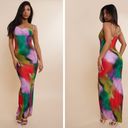 Pretty Little Thing  || Multi Printed Plisse Strappy Maxi Dress Sz 14 Photo 1