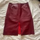 Bebe  Genuine Red Leather Skirt Photo 0