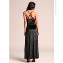 Love Culture Black Velvet Two Slit Maxi Dress Photo 3