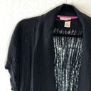 DKNY  Jeans Cardigan Open Weave Black Knit Cover Up Sz 18/20W GUC Short Sleeves Photo 3