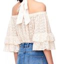 Rebecca Taylor NEW La Vie  Eyelet Off The Shoulder Halter Top Size XS $225 Beige Photo 3