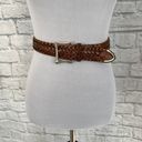 Talbots genuine leather Braided brown belt women sz Small w/silver buckle Photo 0