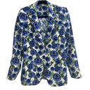 Alice + Olivia Macey Fitted Blazer Jacket Blue Perfect Pansy Multi Photo 3