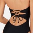 Hula Honey  Black Ribbed one piece swimsuit Photo 1