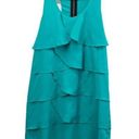 Lush Clothing Lush Womens L Mini Dress Teal Sleeveless Tank Tiered Layered Sundress Ruffled Photo 0