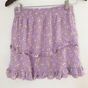 Abound  Tiered Ruffle Lightweight Mini Skirt Size Medium NEW Purple/Yellow Photo 5