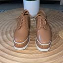 ALDO Chunky platform tan brown patent‎ leather Oxford shoes 6.5  Photo 2