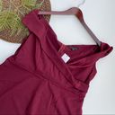 Eloquii NWT  Womens Dress Maroon Off The Shoulder Fit Flare V Neck Plus 18 Photo 1