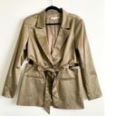 Good American  Fit and Flatter Sateen Blazer Tan Size 4 Cutout Pointed Lapel Photo 3