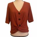Twisted 3/$30 Rust  V-Neck Blouse Photo 0