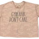 Rae Dunn ‎ Gym Hair Don't Care Mesh Keyhole Top Blush Size Medium Photo 0