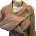 Jack by BB Dakota Jack BB Dakota Belted Trench Coat Notched Collar Unlined Sz. L Taupe Suede Like Photo 3