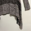 cupio  Marled Gray Stripe Asymmetrical Hem Knit Sweater Top S Photo 4