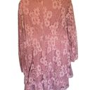 SheIn  Curve Pink Lace V-Neck Floral Dress Women's Plus Size: 1XL Photo 3