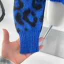 Sweaty Betty  Women’s Jacquard Electric Blue Leopard Print Mohair Sweater Small Photo 7