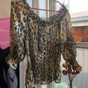 Women’s Y2K animal print sheer top Brown Photo 11