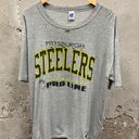 Russell Athletic Vintage 90s Pittsburg Steelers Gray Thrashed Distressed Oversized Tee USA Made Photo 0