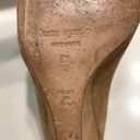 Kate Spade  Women’s Leather Suede Camel-Colored Crossover Front Peep Toe Wedges Photo 8