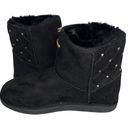 Juicy Couture NWOT  Kingle Black Suede Fuzzy Ankle Boots Photo 3