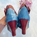 mix no. 6 Blue Denim/Brown Ankle Strap Wedges! Photo 5