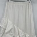 Mable Tiered Ruffle Maxi Skirt White Pull On 100% Cotton Stretch Size Large Photo 5