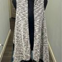 Jessica Simpson  black and white textured vest with fringe size 2X Photo 1