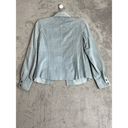 Bernardo  Baby Blue Suede Leather Button Down Jacket, Size 6 Petite Photo 4