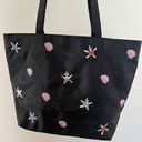 Vintage Y2K Shell Starfish Print Beachy Nylon Shoulder Bag Purse Black Photo 4