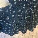 Entro  navy blue floral v neck lined ruffle tiered mini dress size Medium Photo 8