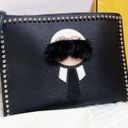 Fendi Authentic  RARE Limited Edition XL Studded Saffiano Karl Clutch Bag Photo 3