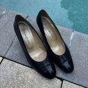 Saint Laurent Vintage Yves  Black Leather Round Toe Pumps SZ 35 Photo 0