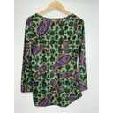 LuLaRoe  Lynnae Long Sleeve Blouse Paisley Print Green/Purple Size Medium Photo 1