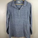 CP Shades  Linen Popover Tunic Top Size Medium Blue Pockets Minimal Lagenlook Photo 0