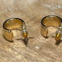 Huggie Half Hoop Gold Tone Chunky Earrings Photo 8