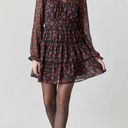 Francesca's Francesca’s Julia Mock Neck Floral Tiered Mini Dress Photo 3