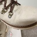 st. john's bay  Landson Boots 9 Womens Off White Faux Leather Lace Up Comfort Photo 4