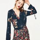 ZARA Floral Print V Neck Bodysuit Photo 1