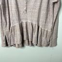 Free People  Coastline Waffle Knit Henley Peplum Long Sleeve Top Photo 4