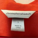 Christopher & Banks  Button Up Linen Shirt Jacket Red Orange Womens Size S Pleats Photo 2