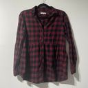 Beach Lunch Lounge Red Black Peplum Flannel Size XS Photo 4