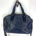 Aimee Kestenberg  Handled Crossbody Bag Navy and Silver Snake Print Photo 0