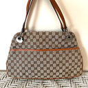 Gucci  Eclipse GG Brown Canvas and Leather Shoulder Bag Photo 0