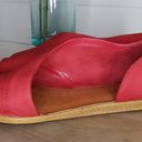 1. State  Red Leather Celvin Slip On Open Almond Toe Sandals Size 10 Photo 1