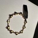 Monet Signed  Gold Tone Metal Heart Bracelet 7 3/4 Inch With Original Tag Photo 0