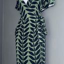 Ann Taylor Green Vintage Pocket Short Sleeve Wrap Dress Large - XL 14 Photo 4